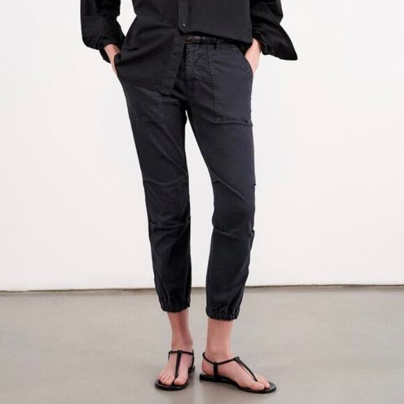 nili lotan cropped military pant size 2 cotton washed black - Picture 1 of 7